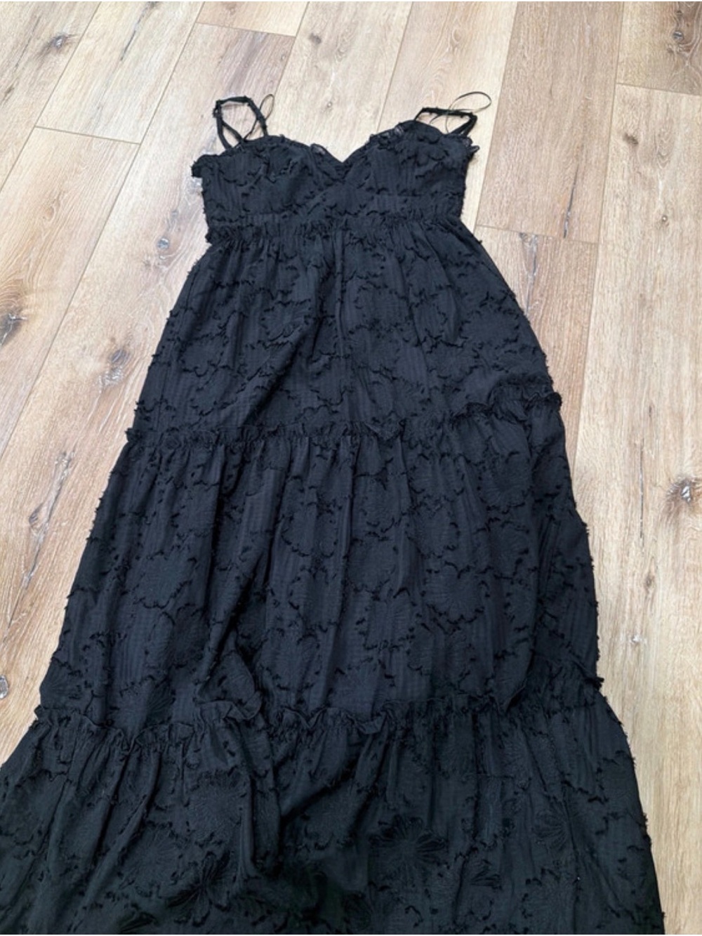 Altar’d state Black Textured Tiered Maxi Dress - Women's